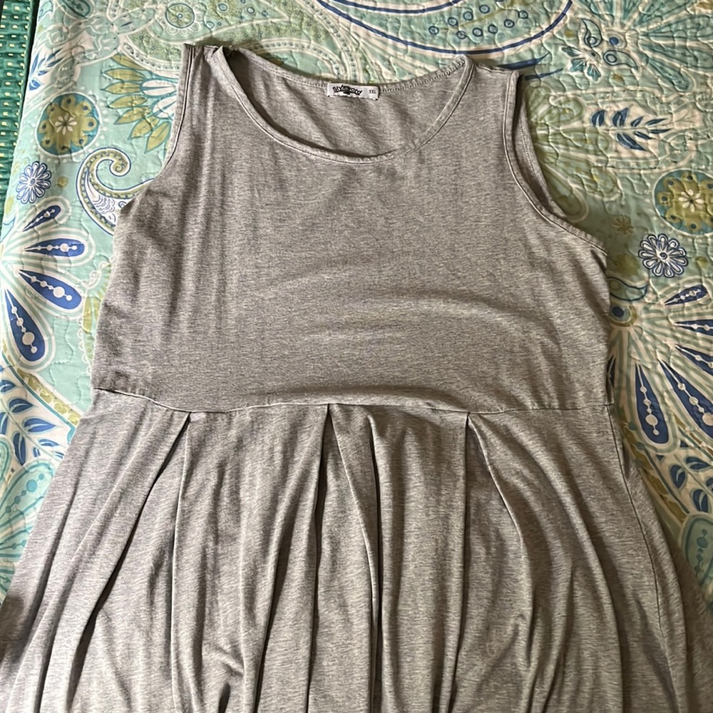 Gray A line sleeveless summer dress